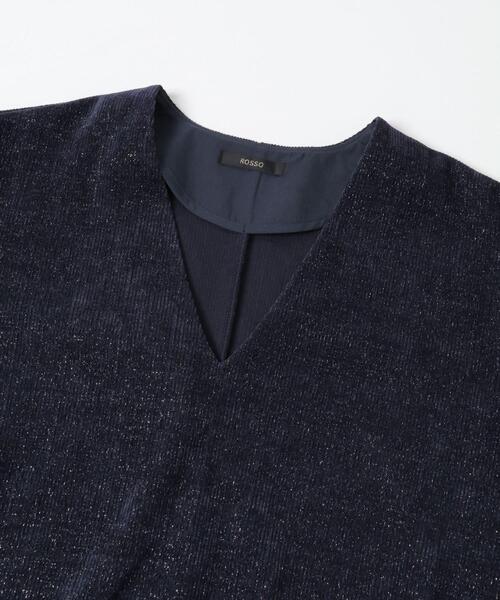 URBAN RESEARCH ROSSO WOMEN（アーバンリサーチ　ロッソ）の「Vネックモールラメプルオーバー（Tシャツ/カットソー・レディース・アイボリー/ネイビー・FREE）」の11枚目の写真