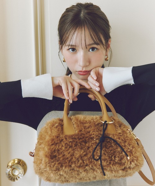 ぽっぽさま専用 ◇【白宮みずほさんコラボ】リボンチャームファーボストン（ボストン