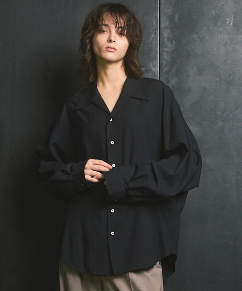 UNISEX》Radial Darts Prime-Over Open Collar Shirt/ラディアルダーツ