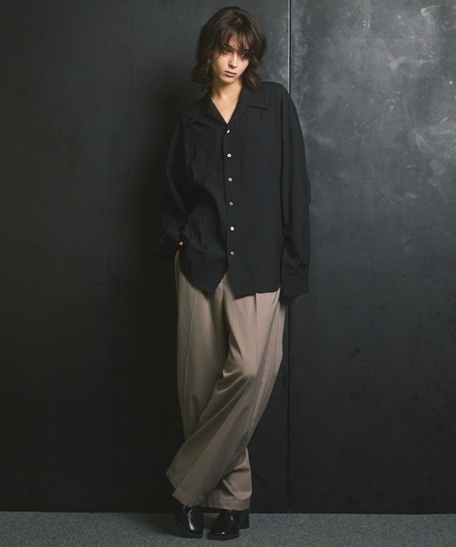 UNISEX》Radial Darts Prime-Over Open Collar Shirt/ラディアルダーツ