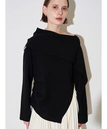 ELENDEEK | アシンメトリーラッフルニット(ニット/セーター)