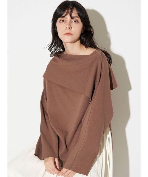 ELENDEEK（エレンディーク）の「アシンメトリーラッフルニット（ニット/セーター・レディース・ブラック/ブラウン/オフホワイト・FREE）」の15枚目の写真