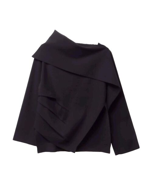 ELENDEEK（エレンディーク）の「アシンメトリーラッフルニット（ニット/セーター・レディース・ブラック/ブラウン/オフホワイト・FREE）」の6枚目の写真