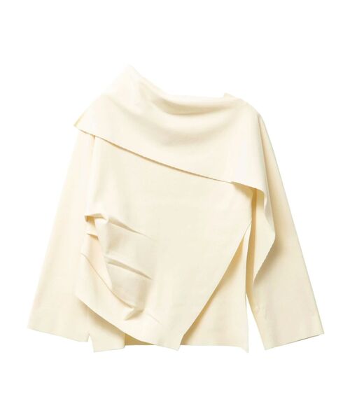 ELENDEEK（エレンディーク）の「アシンメトリーラッフルニット（ニット/セーター・レディース・ブラック/ブラウン/オフホワイト・FREE）」の4枚目の写真