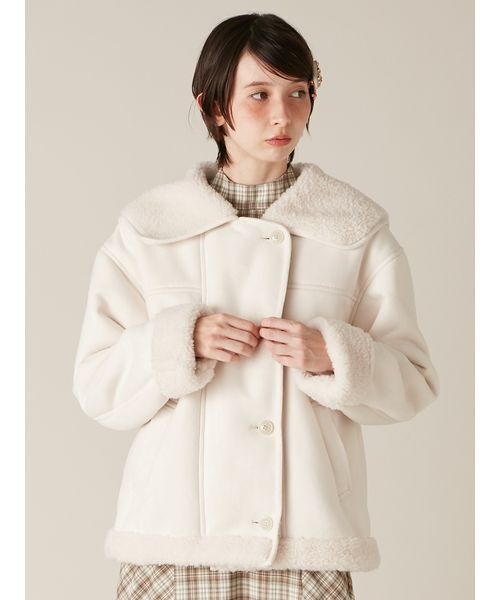 ビックカラーボアジャケット（ブルゾン）｜LILY BROWN（リリーブラウン