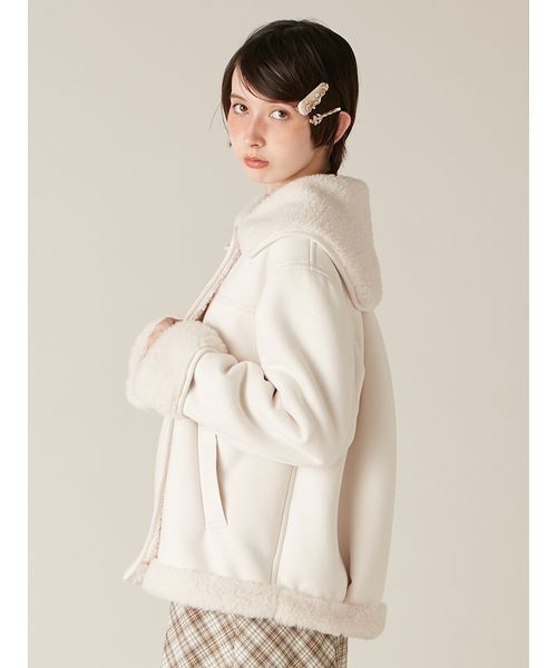 ビックカラーボアジャケット（ブルゾン）｜LILY BROWN（リリーブラウン