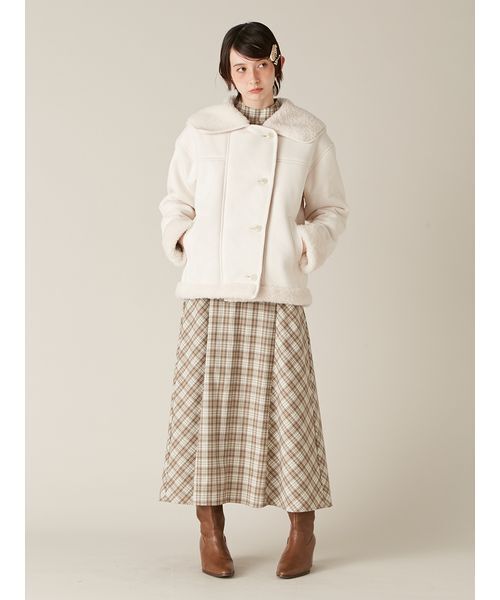 ビックカラーボアジャケット（ブルゾン）｜LILY BROWN（リリーブラウン