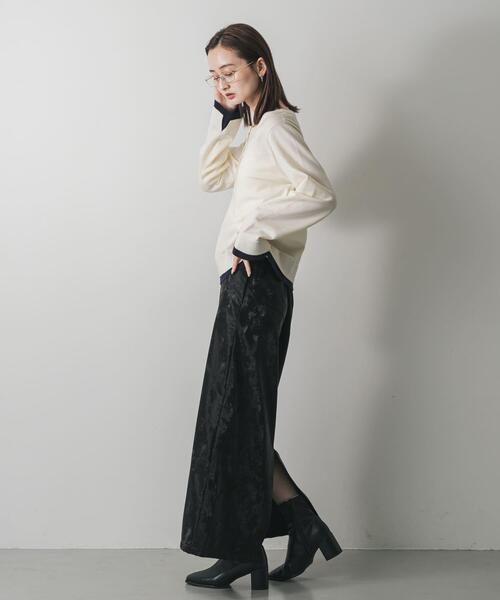 SENSE OF PLACE by URBAN RESEARCH（センスオブプレイスバイアーバンリサーチ）の「ヘンリーネックレイヤードセーター（ニット/セーター・レディース・ベージュ/ブラウン/アイボリー/ブラック・ONE）」の8枚目の写真