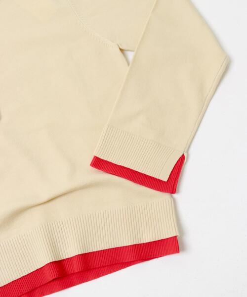 SENSE OF PLACE by URBAN RESEARCH（センスオブプレイスバイアーバンリサーチ）の「ヘンリーネックレイヤードセーター（ニット/セーター・レディース・ベージュ/ブラウン/アイボリー/ブラック・ONE）」の17枚目の写真