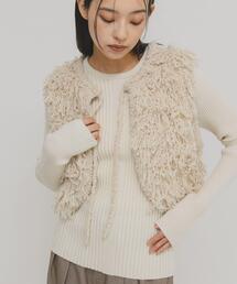 KBF | illi ランダムRIBクルーネックニット(ニット/セーター)