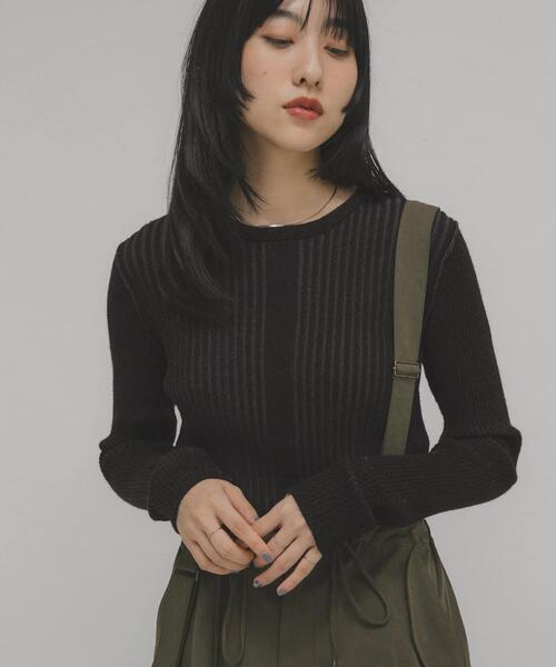 セール】illi ランダムRIBクルーネックニット（ニット/セーター）｜KBF