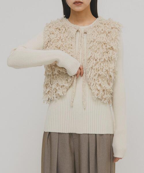 KBF（ケイビーエフ）の「illi　ランダムRIBクルーネックニット（ニット/セーター・レディース・ブルー系その他/レッド系その他/グレー系その他/ホワイト系その他・ONE）」の10枚目の写真