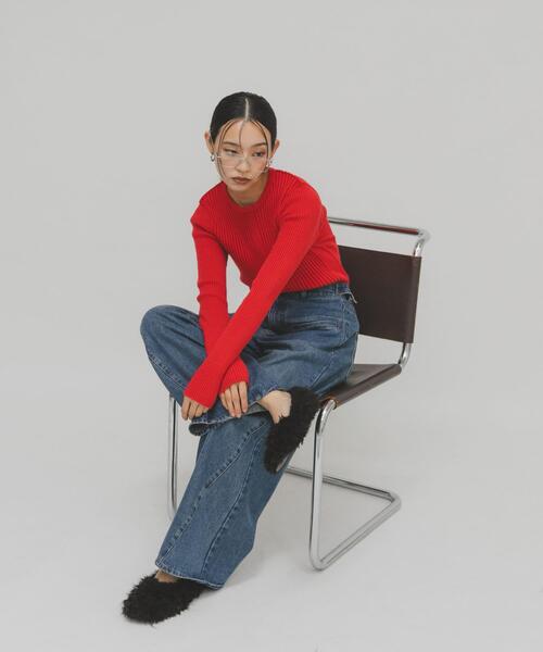 KBF（ケイビーエフ）の「illi　ランダムRIBクルーネックニット（ニット/セーター・レディース・ブルー系その他/レッド系その他/グレー系その他/ホワイト系その他・ONE）」の18枚目の写真