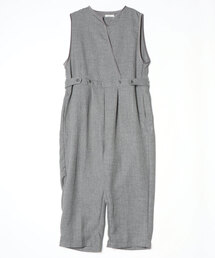 D（ディー）の「ポリエステルツイードのサロペットパンツ【グレー】（サロペット/オーバーオール）」