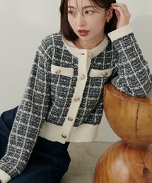 natural couture | 【WEB限定】ツイード風カーディガン(カーディガン/ボレロ)