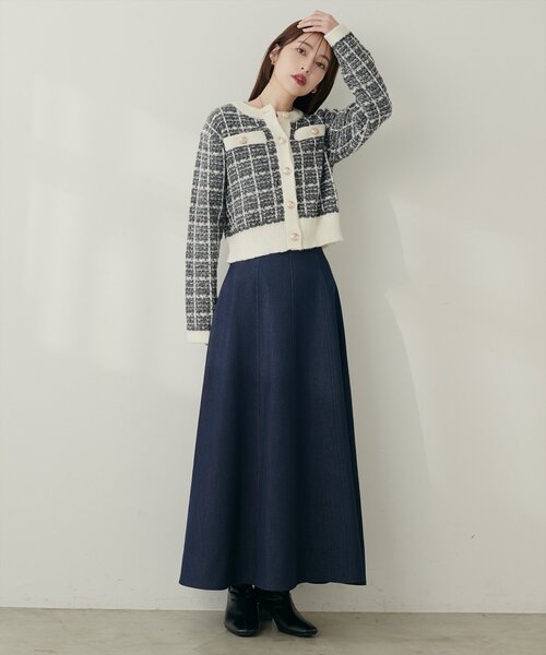 natural couture(ナチュラルクチュール)の「【WEB限定】ツイード風カーディガン(カーディガン/ボレロ・レディース・ブラック/ライトベージュ/ブルー・FREE)」の8枚目の写真