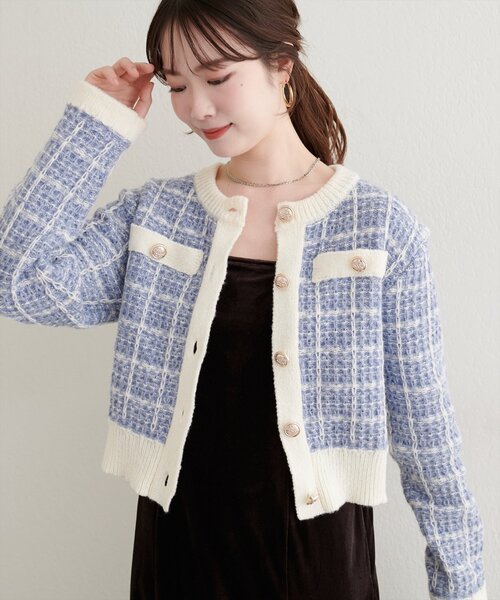 natural couture(ナチュラルクチュール)の「【WEB限定】ツイード風カーディガン(カーディガン/ボレロ・レディース・ブラック/ライトベージュ/ブルー・FREE)」の17枚目の写真