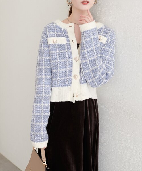 natural couture(ナチュラルクチュール)の「【WEB限定】ツイード風カーディガン(カーディガン/ボレロ・レディース・ブラック/ライトベージュ/ブルー・FREE)」の18枚目の写真