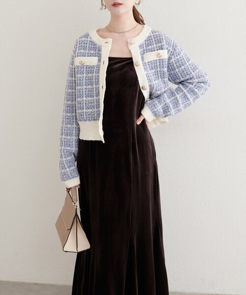 natural couture(ナチュラルクチュール)の「【WEB限定】ツイード風カーディガン(カーディガン/ボレロ・レディース・ブラック/ライトベージュ/ブルー・FREE)」の19枚目の写真
