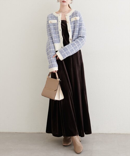 natural couture(ナチュラルクチュール)の「【WEB限定】ツイード風カーディガン(カーディガン/ボレロ・レディース・ブラック/ライトベージュ/ブルー・FREE)」の20枚目の写真