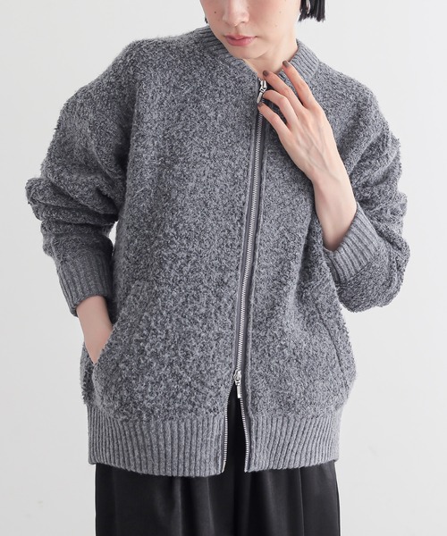 for/c(フォーシー)の「ボアジャケット【サスティナブル】(ブルゾン・レディース・アイボリー/チャコール・L/M)」の3枚目の写真