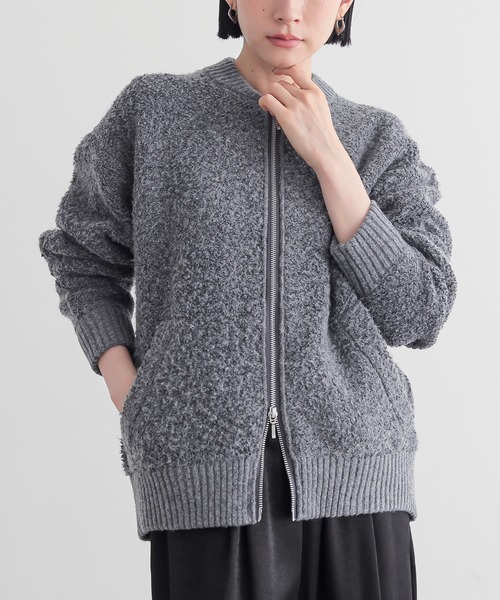 for/c(フォーシー)の「ボアジャケット【サスティナブル】(ブルゾン・レディース・アイボリー/チャコール・L/M)」の4枚目の写真