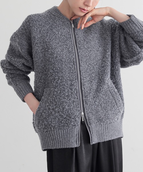 for/c(フォーシー)の「ボアジャケット【サスティナブル】(ブルゾン・レディース・アイボリー/チャコール・L/M)」の5枚目の写真