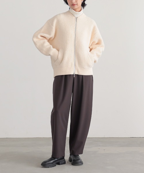 for/c(フォーシー)の「ボアジャケット【サスティナブル】(ブルゾン・レディース・アイボリー/チャコール・L/M)」の21枚目の写真