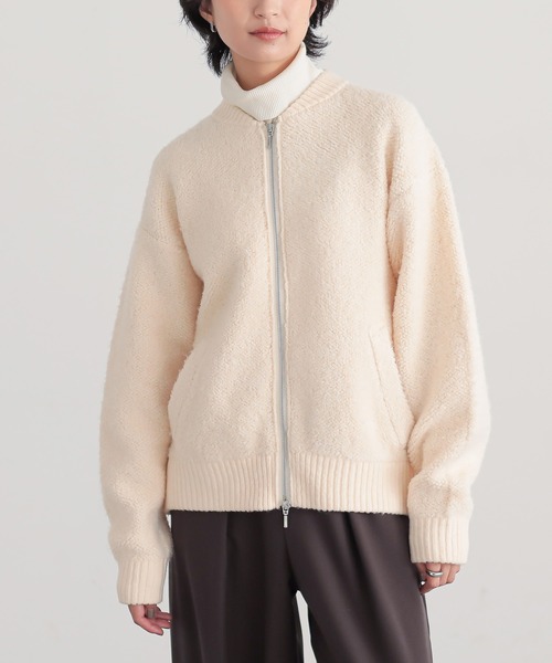 for/c(フォーシー)の「ボアジャケット【サスティナブル】(ブルゾン・レディース・アイボリー/チャコール・L/M)」の12枚目の写真