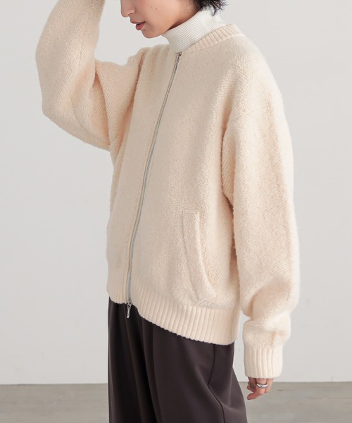 for/c(フォーシー)の「ボアジャケット【サスティナブル】(ブルゾン・レディース・アイボリー/チャコール・L/M)」の15枚目の写真