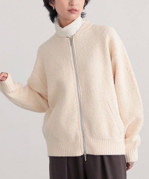 for/c(フォーシー)の「ボアジャケット【サスティナブル】(ブルゾン・レディース・アイボリー/チャコール・L/M)」の16枚目の写真