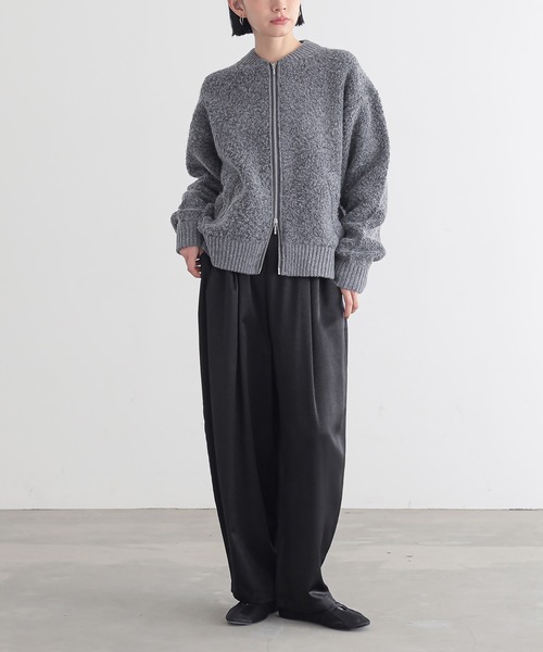for/c(フォーシー)の「ボアジャケット【サスティナブル】(ブルゾン・レディース・アイボリー/チャコール・L/M)」の7枚目の写真