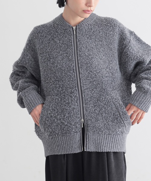 for/c(フォーシー)の「ボアジャケット【サスティナブル】(ブルゾン・レディース・アイボリー/チャコール・L/M)」の6枚目の写真