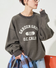 限定展開 リバーシブル カレッジ プリント スウェット
