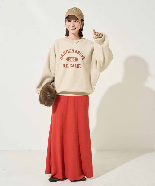 FREAK'S STORE(フリークスストア)の「限定展開 リバーシブル カレッジ プリント スウェット(スウェット・レディース・ライトグレー/ネイビー/ナチュラル/スミクロ・フリ-)」の10枚目の写真
