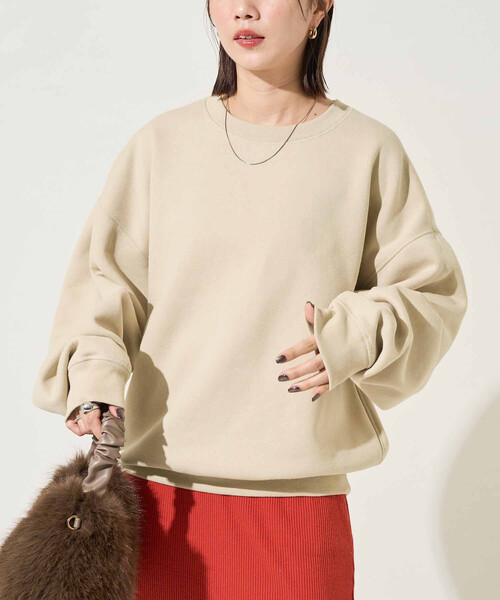 FREAK'S STORE(フリークスストア)の「限定展開 リバーシブル カレッジ プリント スウェット(スウェット・レディース・ライトグレー/ネイビー/ナチュラル/スミクロ・フリ-)」の13枚目の写真