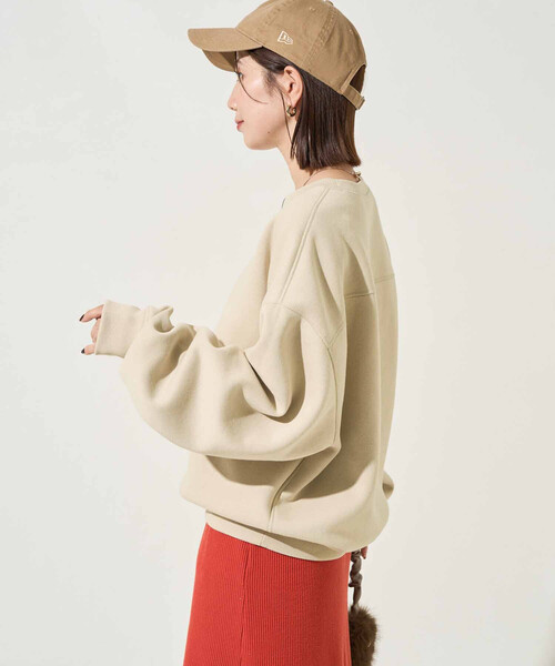 FREAK'S STORE(フリークスストア)の「限定展開 リバーシブル カレッジ プリント スウェット(スウェット・レディース・ライトグレー/ネイビー/ナチュラル/スミクロ・フリ-)」の14枚目の写真