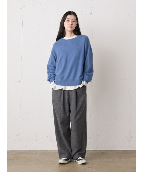 MidiUmi（ミディウミ）の「MidiUmi ラクーンニットプルオーバー（ニット/セーター・レディース・レッド/ブラック/ライトブルー/チャコールグレー/ベージュ・FREE）」の16枚目の写真