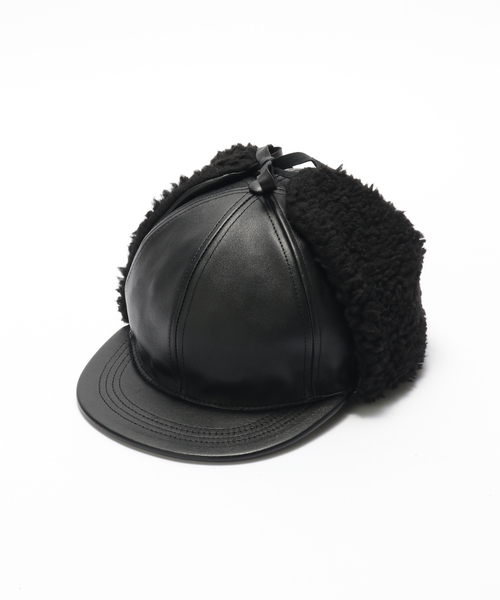 JOURNAL STANDARD(ジャーナルスタンダード)の「Winner Cap×JOURNAL STANDARD Earflap Black Lambskin(ハット・メンズ・ブラック・FREE)」の1枚目の写真