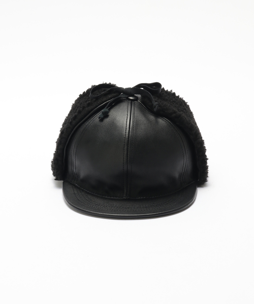JOURNAL STANDARD(ジャーナルスタンダード)の「Winner Cap×JOURNAL STANDARD Earflap Black Lambskin(ハット・メンズ・ブラック・FREE)」の2枚目の写真