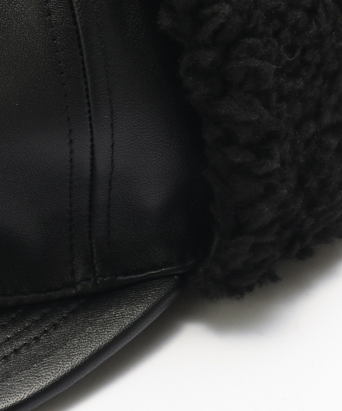 JOURNAL STANDARD(ジャーナルスタンダード)の「Winner Cap×JOURNAL STANDARD Earflap Black Lambskin(ハット・メンズ・ブラック・FREE)」の4枚目の写真