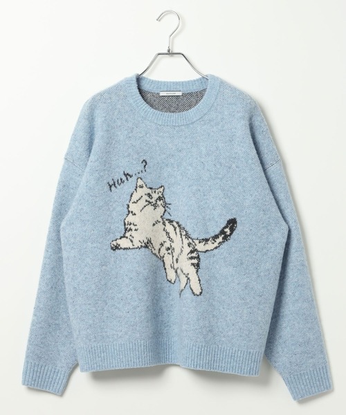 BAYFLOW（ベイフロー）の「ネコニットプルオーバー（ニット/セーター・レディース・ライトブルー/レッド/ライトグレー・FREE）」の19枚目の写真