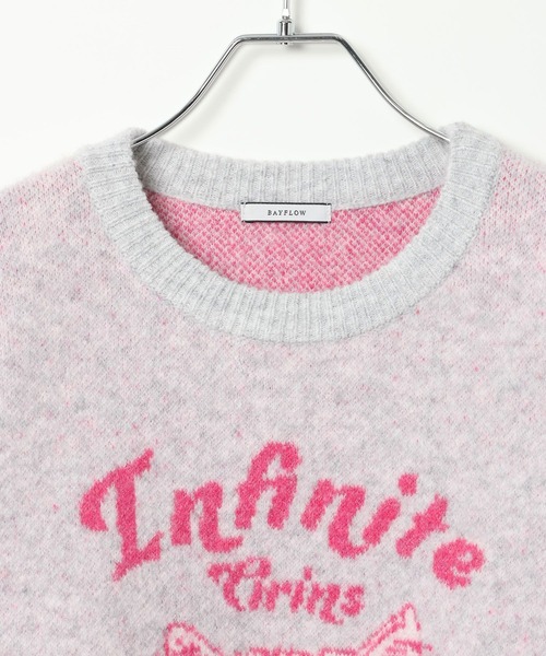 BAYFLOW（ベイフロー）の「ネコニットプルオーバー（ニット/セーター・レディース・ライトブルー/レッド/ライトグレー・FREE）」の21枚目の写真