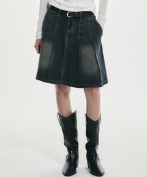 NICK&NICOLE | DENIM PLEATS MIDI SKIRT_BLUE(スカート)