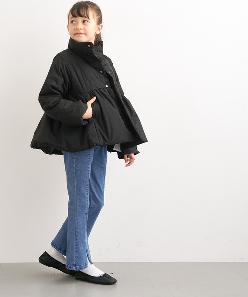 coca（coca）（コカ）の「キッズ　デニム刺繍フレアパンツ（デニムパンツ・キッズ・ブラック/ブルー・150/130/120/140）」の7枚目の写真