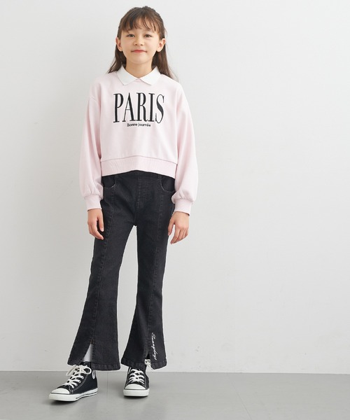 coca（coca）（コカ）の「キッズ　デニム刺繍フレアパンツ（デニムパンツ・キッズ・ブラック/ブルー・150/130/120/140）」の9枚目の写真