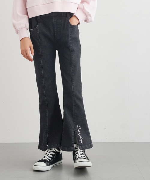coca（coca）（コカ）の「キッズ　デニム刺繍フレアパンツ（デニムパンツ・キッズ・ブラック/ブルー・150/130/120/140）」の14枚目の写真