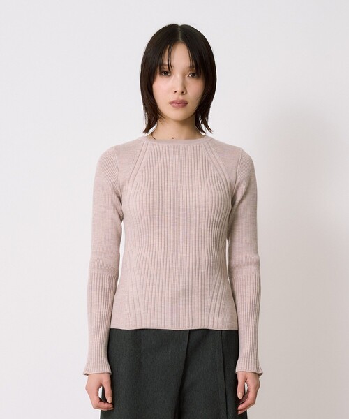 UNITED TOKYO(ユナイテッドトウキョウ)の「【残りわずか!】スリムリブラインニット|ウォッシャブル/オフィスカジュアル/ニット/細見え/春服(ニット/セーター・レディース・ベージュ/ブラック/ブルー・FREE)」の11枚目の写真