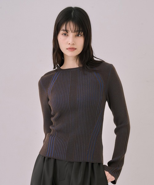 UNITED TOKYO(ユナイテッドトウキョウ)の「【残りわずか!】スリムリブラインニット|ウォッシャブル/オフィスカジュアル/ニット/細見え/春服(ニット/セーター・レディース・ベージュ/ブラック/ブルー・FREE)」の20枚目の写真