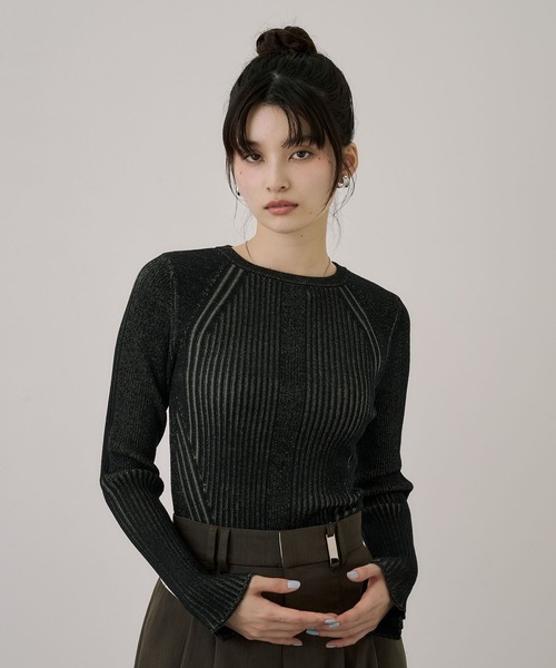 UNITED TOKYO(ユナイテッドトウキョウ)の「【残りわずか!】スリムリブラインニット|ウォッシャブル/オフィスカジュアル/ニット/細見え/春服(ニット/セーター・レディース・ベージュ/ブラック/ブルー・FREE)」の18枚目の写真